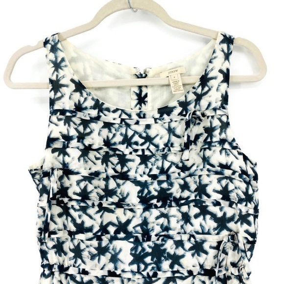 J. Crew Blue Stars Layered Silk & Cotton Blend Midi Dress Size 4 - Picture 4 of 14